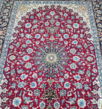 Large room size lambs wool traditional handmade Persian Isfahan rug 370x250cm