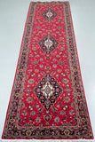 Fine wool hand knotted Persian Kashan hall runner rug 310x100cm Australia