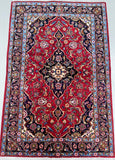 Fine lambs wool floral hand knotted Persian Kashan rug 157x105cm Perth