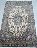 Superb lambs wool beige handmade Persian Kashan rug 2.2x1.5m Perth