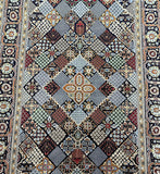 Fine lambs wool stylised design handmade Persian Kashan rug 275x158cm Australia