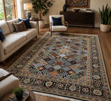 Fine lambs wool stylised design handmade Persian Kashan rug 275x158cm Perth
