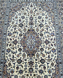 Full room size wool beige tone handmade Persian Kashan rug 3.1x2m Shoparug