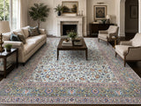 Massive room size wool handmade Persian Kashan rug signed 4.2x3.1m