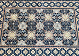 Rare lambs wool hand knotted Persian Kashan rug signed 2.1x1.4m