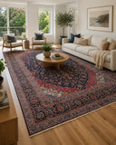 Large room size wool hand knotted Persian Kashan rug signed 3.8x2.8m