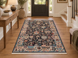 Rare pictorial design hand knotted Persian Kashmar rug 197x130cm Perth