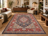 Full room size handmade treasure design vintage Persian Kashmar rug 290x200cm
