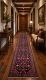 Extra long hand knotted Persian Malayer hall runner rug 506x107cm Australia