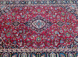 Full room size wool hand knotted Persian Mashad rug 3x2m