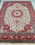 Large room size hand knotted Persian Mashad rug 345x245cm Perth