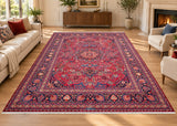 Large room size wool hand knotted Persian Mashad rug 350x250cm