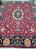 Very rare treasure design massive room size Persian Mashad rug