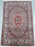 Superfine wool & silk hand knotted Persian Birjand rug 145x100cm Perth