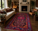 Full room size hand knotted nomadic Persian Nahavand rug 3.35x1.65m 
