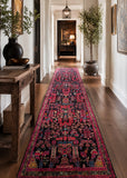 Rare 5m long pure wool handmade vintage Persian Nahavand hall runner rug Shoparug