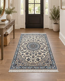 Fine floral design hand knotted Persian Nain rug 142x90cm