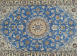 Superfine French blue tone handmade Persian Nain rug 1.9x1.2m