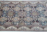 Superfine wool and silk handmade Persian Nain rug 225x129cm Australia