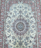 Superfine room size wool handmade Persian Nain rug 245x150cm