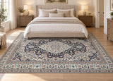 Top quality large room size wool & silk hand knotted Persian Nain rug 370x245cm