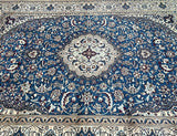 Large Room Size Hand Knotted Vintage Persian Nain Rug 4x3m Australia