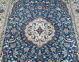 Large Room Size Hand Knotted Vintage Persian Nain Rug 4x3m Shoparug