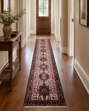 2.9m wool hand knotted Persian Qarajeh narrow hall runner rug
