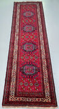 Pure wool tribal hand knotted Persian Quchan hall runner rug 295x90cm Perth