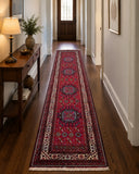 Pure wool tribal hand knotted Persian Quchan hall runner rug 295x90cm Australia