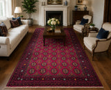 Full room size bokhara design handmade Persian Turkoman rug 295x178cm