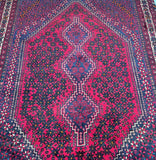 Full Room Size Handmade Vintage Persian Qashghai Shiraz Rug 287x197cm