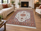 Superb wool and silk genuine handmade Persian Tabriz rug 2x1.5m