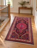 Collectible pure wool hand knotted Persian village Tuserkan rug 1.7x1m