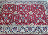 Full room size traditional French roses design Persian Yazd rug 3x2m Sydney