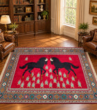 Full room size wool handmade pictorial Persian Shiraz rug 2.9x2m Perth