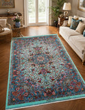 Masterpiece pure silk handmade Persian Qum rug signed 200x130cm