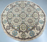 Room Size Authentic Hand Knotted Afghan Chobi Round Rug 220x211cm Perth