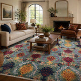 Large room size wool handmade Afghan Chobi rug 356x267cm Shoparug
