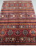 Multicolored striped shawl patterned Afghan super Kazak rug Perth