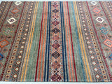 Full Room Size Shawl Design Hand Knotted Afghan Super Kazak Rug 3x2m Australia