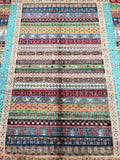 Unique Full Room Size Hand Knotted Afghan Super Kazak Gabbeh Rug 3x2m