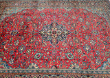 This Large Room Size Authentic Handmade Persian Sarough Rug is a stunning piece with a lamb's wool pile on a cotton base.
