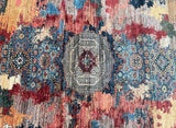 Multicolored Afghan Mamluk rug with geometric design For Perth Homes.