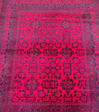 Fine lambs wool hand knotted Afghan Khamyab rug 195x150cm