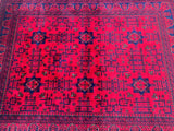 Fine lamb’s wool hand knotted Afghan Khamyab rug 201x150cm