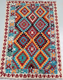 Multicolored geometric Afghan Kilim rug Perth