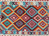 Coffee Table Size Nomadic Hand Woven Afghan Waziri Kilim Rug