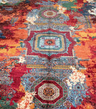 Luxury Colorful transitional Afghan Mamluk rug with geometric design