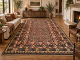 Large room size wool hand woven vintage Afghan Meymaneh kilim rug 400x252cm